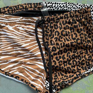 Men's CHARLIE by Matthew Zink Animal Print Swimsuit Trunks Brief Sz S/P
